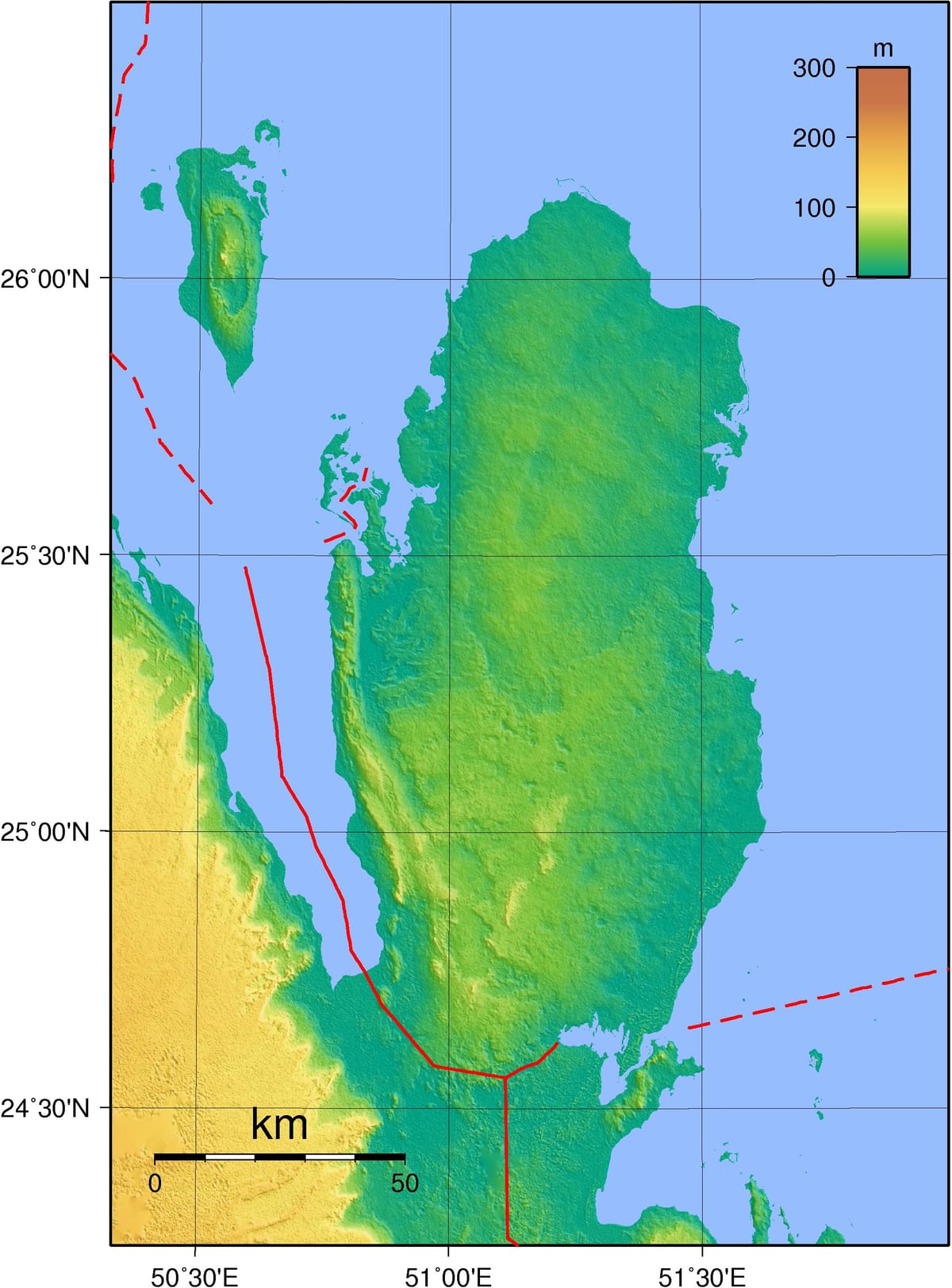Žemėlapis kataro geografija